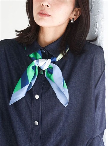 丹寧風短版襯衫[機能性/可機洗](海軍藍(57)/38)