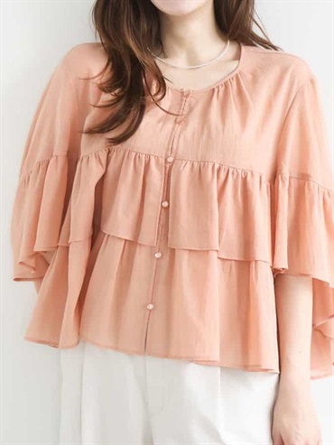 棉質雪紡層次設計襯衫