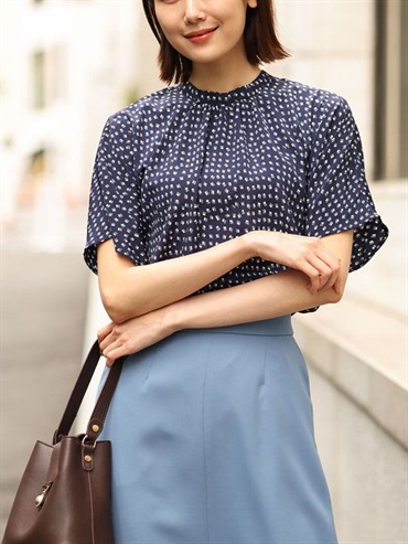 幾何印花上衣[可機洗](海軍藍(57)/38)