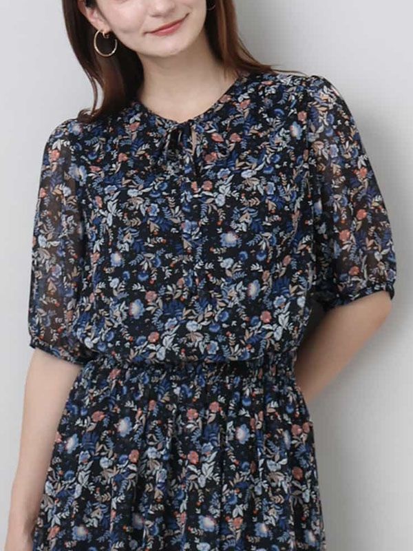 花卉點點印花雪紡襯衫[可機洗]