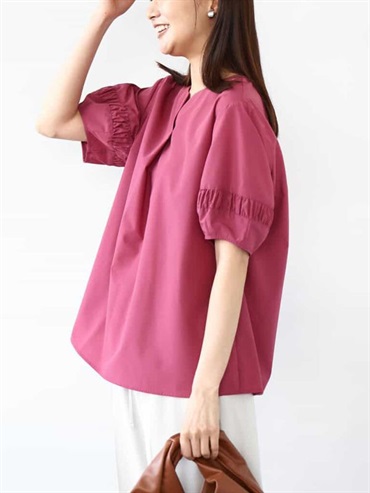 鑰匙領設計襯衫[抗UV/涼感](粉紅色(03)/38)