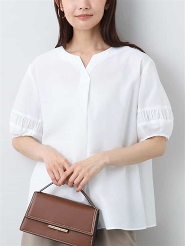 鑰匙領設計襯衫[抗UV/涼感](白色(90)/38)