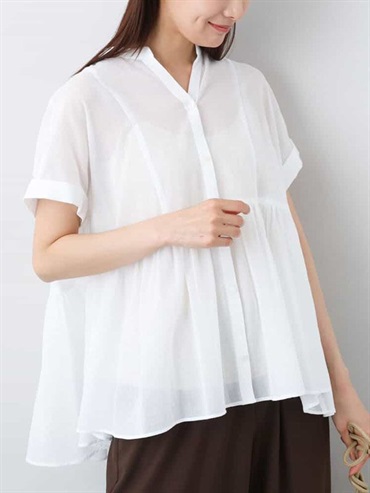 [限量]棉質雪紡襯衫[涼感](白色(90)/38)
