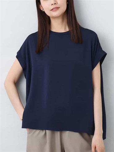 霧面緞面T-Blouse[涼感](海軍藍(57)/38)