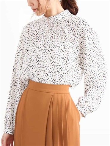 小立領印花襯衫[可機洗]