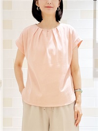 褶領設計上衣[泡泡紗]