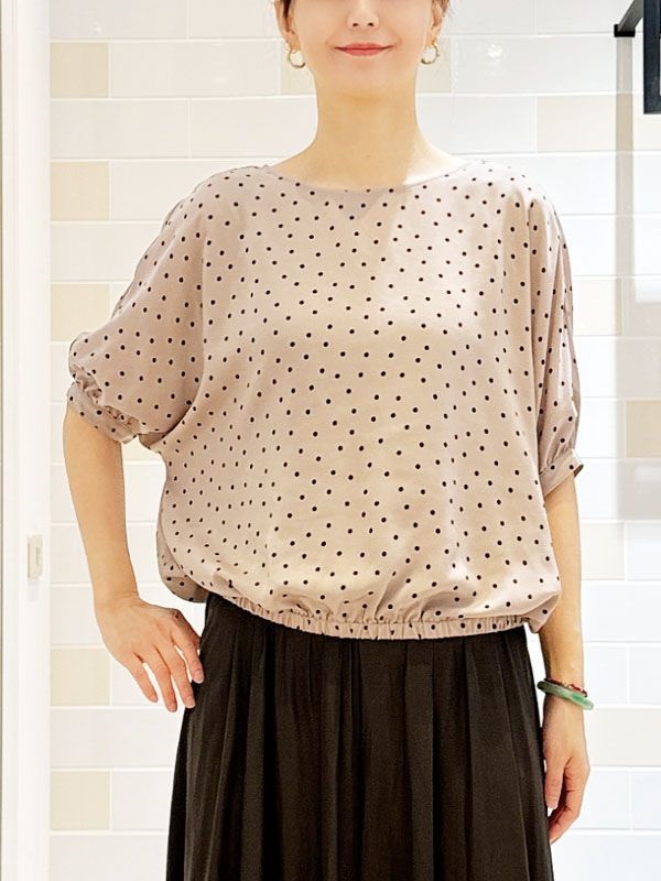 優雅圓領上衣(薰衣草紫(60)/38)