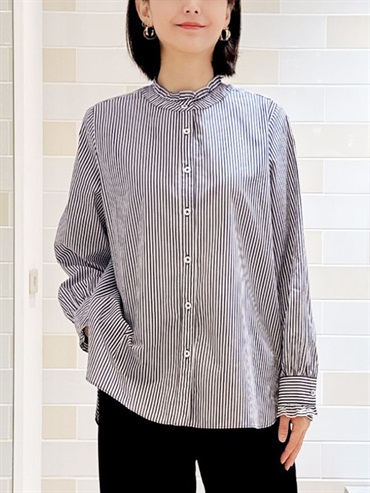 立領荷葉邊襯衫