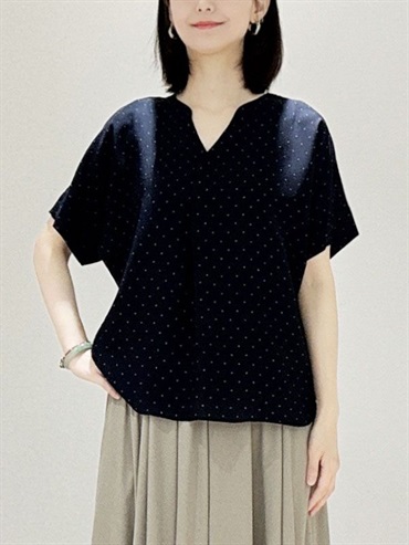 簡約大方V字領衫(深藍色(58)/38)