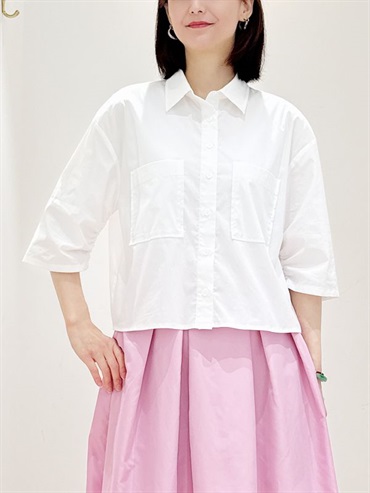 棉感短版襯衫