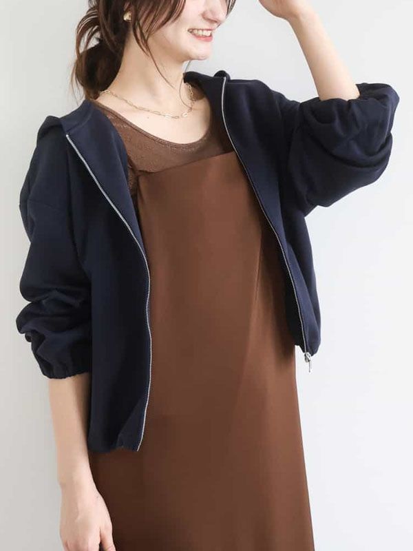 棉感羅馬布連帽上衣(海軍藍(57)/38)