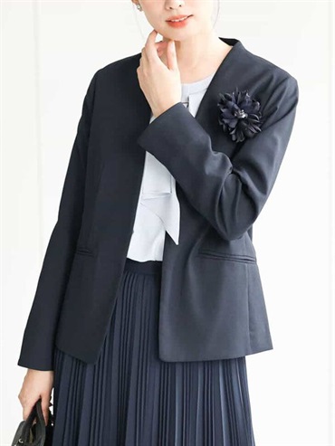 俐落無領外套[成套搭配]