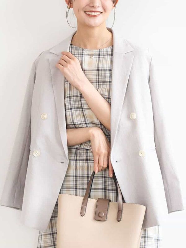 仿舊感斜紋雙排釦西裝外套[機能性]