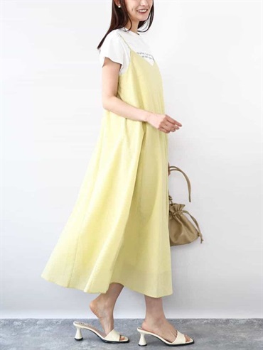 立體紋理吊帶洋裝(黃色(20)/38)