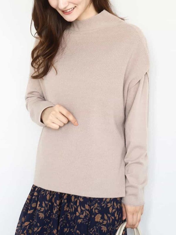 高領背心×圓領針織衫(米色(82)/38)