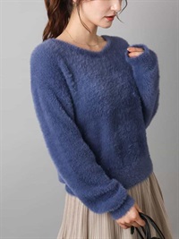 羽毛感針織上衣[2WAY]