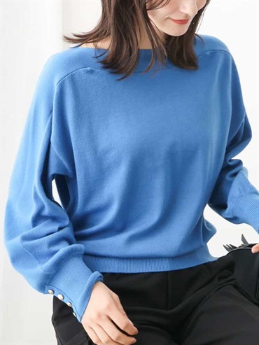 連袖針織衫[美麗諾羊毛](藍色(55)/38)
