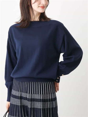 連袖針織衫[美麗諾羊毛](海軍藍(57)/38)