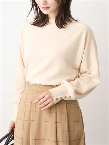 連袖針織衫[美麗諾羊毛](米白色(81)/38)