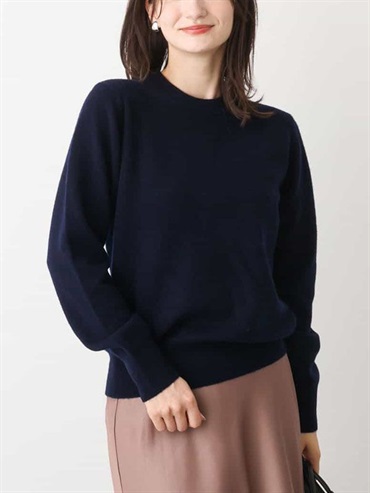 後背珍珠釦設計針織衫[AirWool](海軍藍(57)/38)