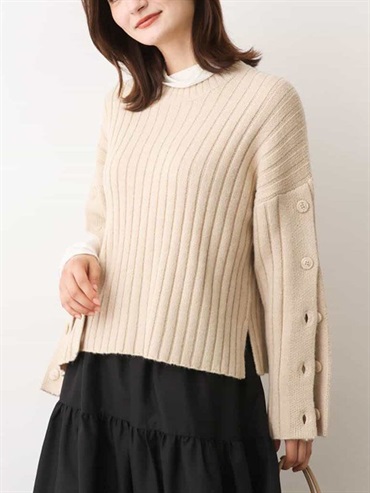 袖釦設計短版針織衫