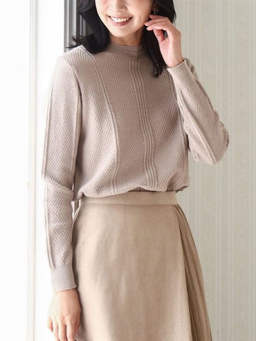迷你麻花編織針織衫(米色(82)/38)