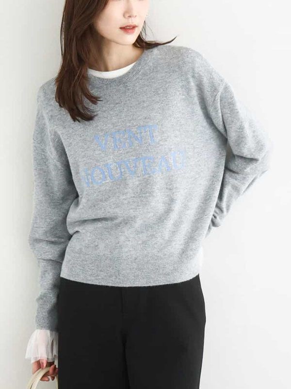 LOGO羊毛混紡針織衫[2WAY](灰色(92)/38)