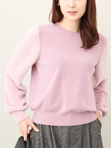 絨毛袖針織上衣