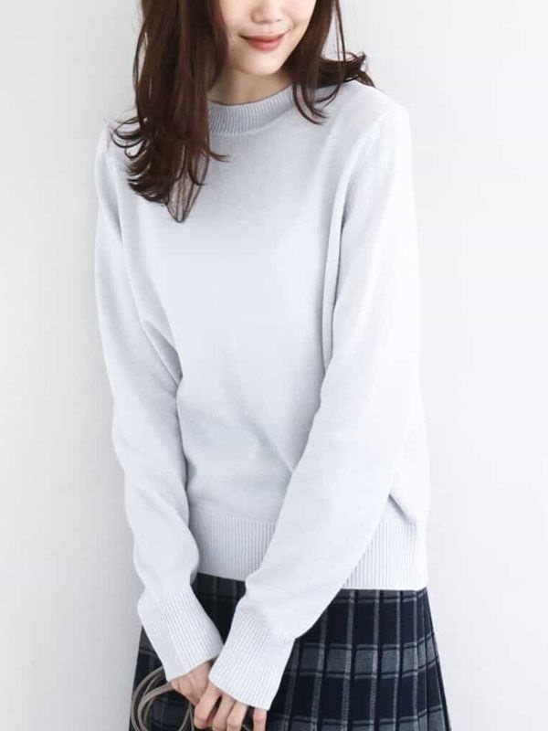 高質感亮絲針織衫(淺灰色(91)/38)