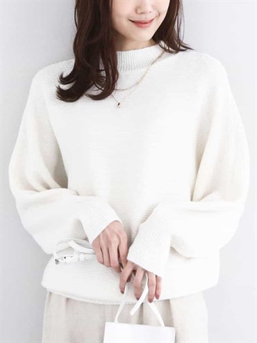 陰影條紋感連袖針織衫(米色(82)/38)