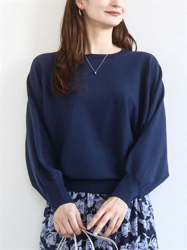 亮絲連袖針織衫[2WAY](海軍藍(57)/38)