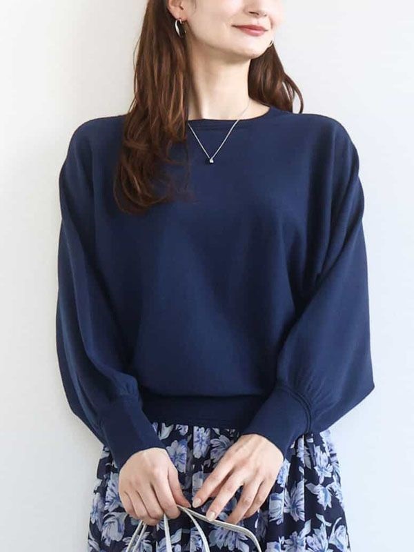 亮絲連袖針織衫[2WAY](海軍藍(57)/38)