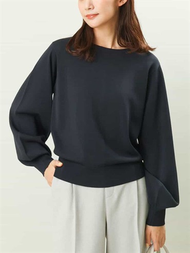 後背珍珠釦設計針織衫(海軍藍(57)/38)