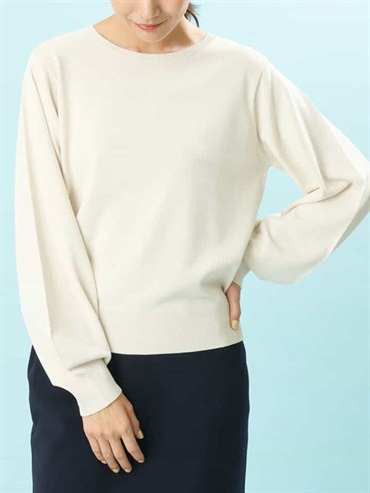 後背珍珠釦設計針織衫(米白色(80)/38)