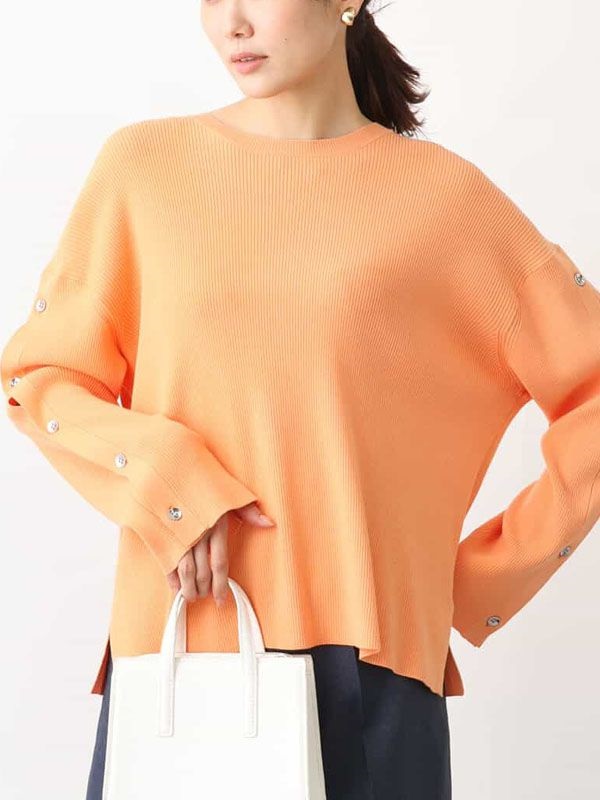 袖釦設計針織衫(桔色(15)/38)