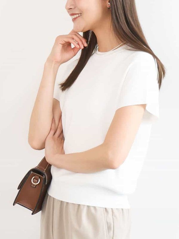 法式袖針織衫[抗UV/涼感](白色(90)/38)