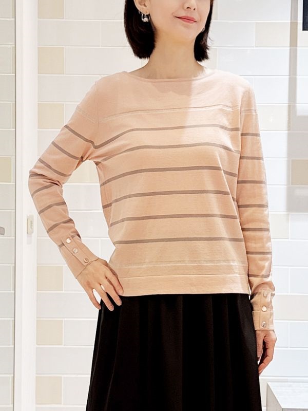 條紋針織衫(粉紅色(03)/38)