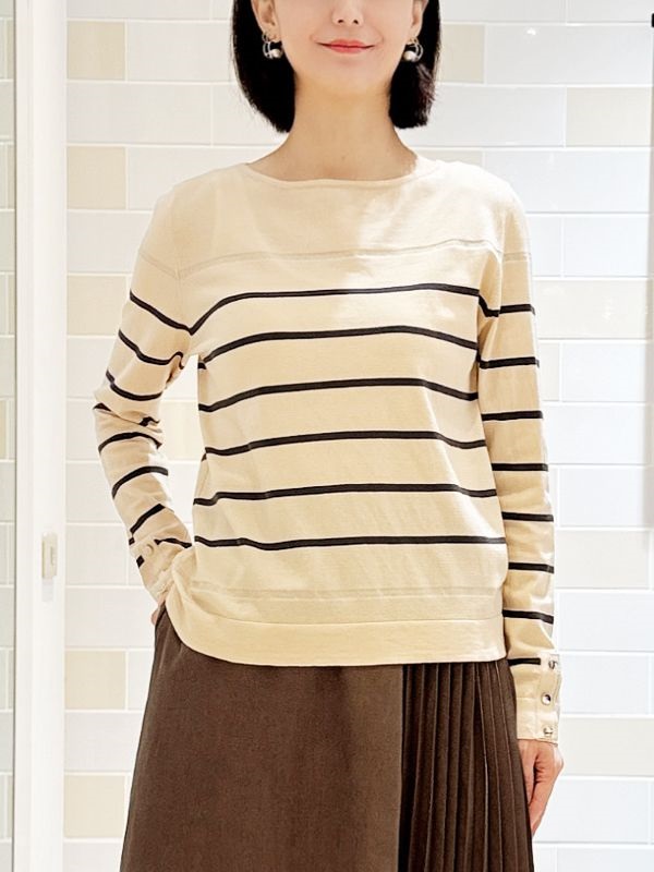 條紋針織衫(米色(82)/38)