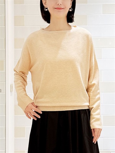 瓶口領繭型針織衫(米色(82)/38)