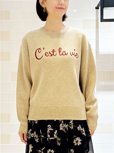 刺繡語意針織衫(米色(82)/38)