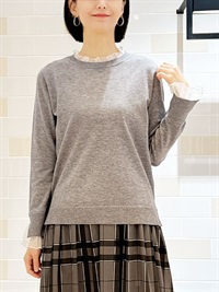 薄紗拼接針織衫