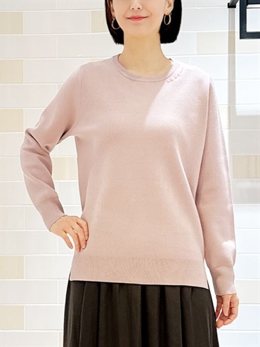 圓領刺繡針織衫(粉紅色(02)/38)