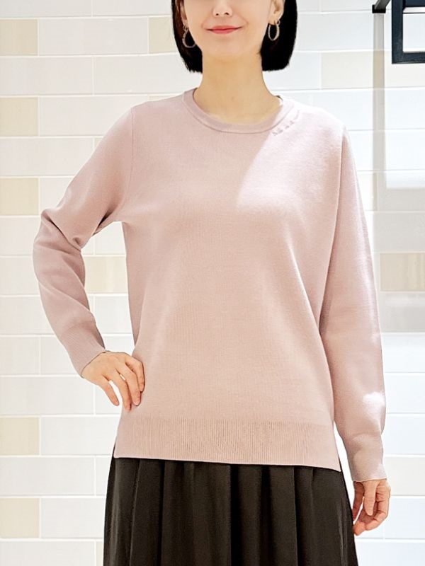 圓領刺繡針織衫(粉紅色(02)/38)