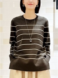 知性條紋針織衫