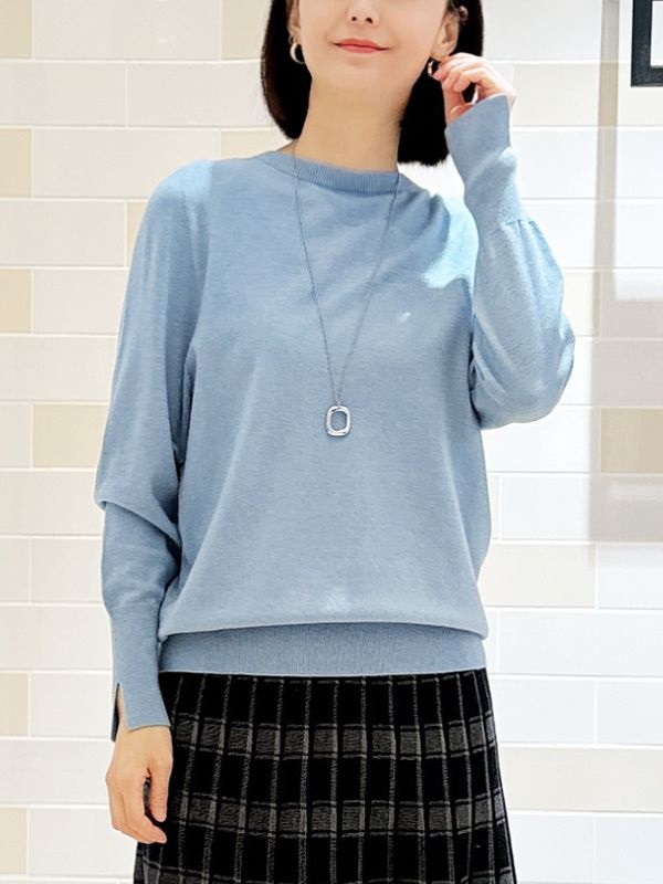 柔美針織衫 【無接縫製法】(天藍色(50)/38)