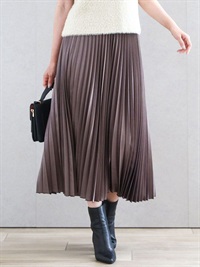 【限量】皮革感百褶裙