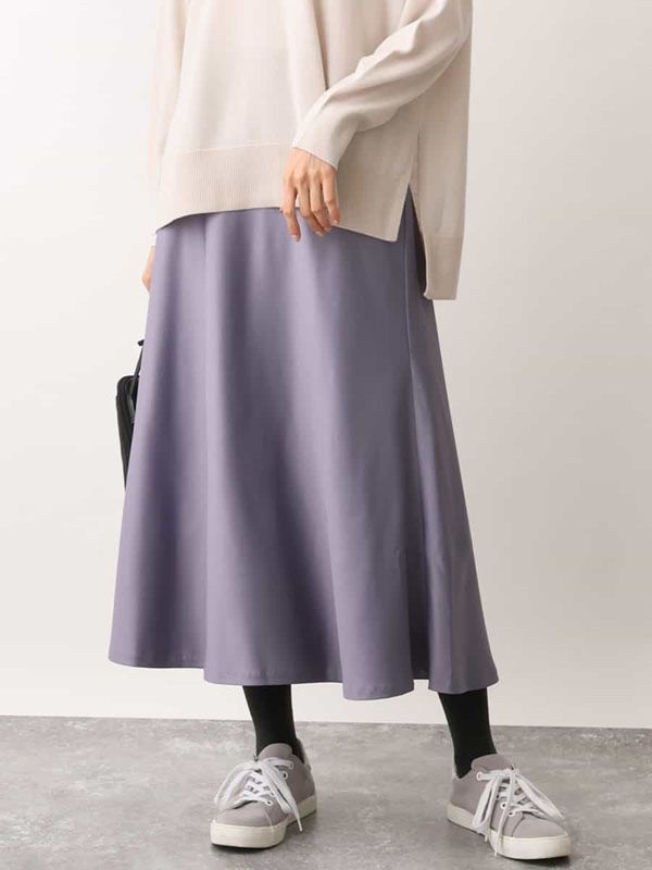 緞面喇叭裙(淺藍紫色(63)/38)