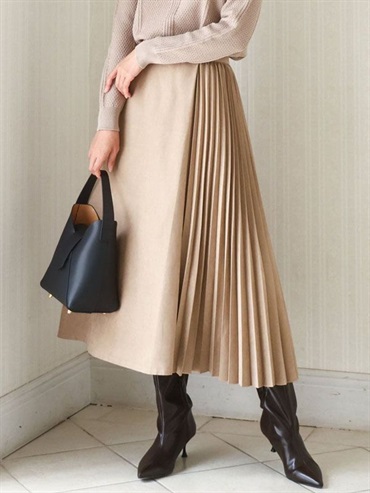仿麂皮質感裙(駝色(83)/38)