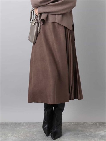 仿麂皮質感裙(摩卡色(84)/38)