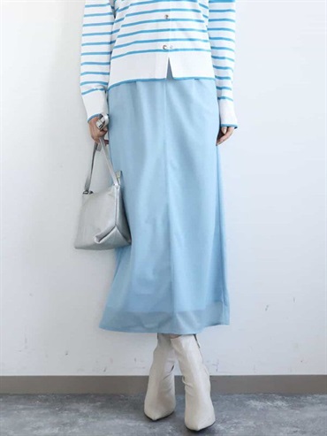 Tricot透膚合身鉛筆裙[歐根紗]